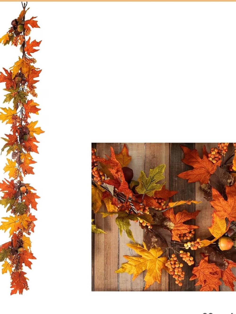 Hobby Lobby Autumn Maple & Berry Garland in Orange and Yellow